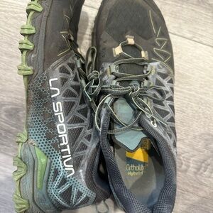 La Sportiva Black and Olive Trail Shoes